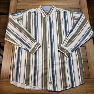 VINTAGE County Seat Jeanswear Western LS Full Button Shirt Stripes - Size XL